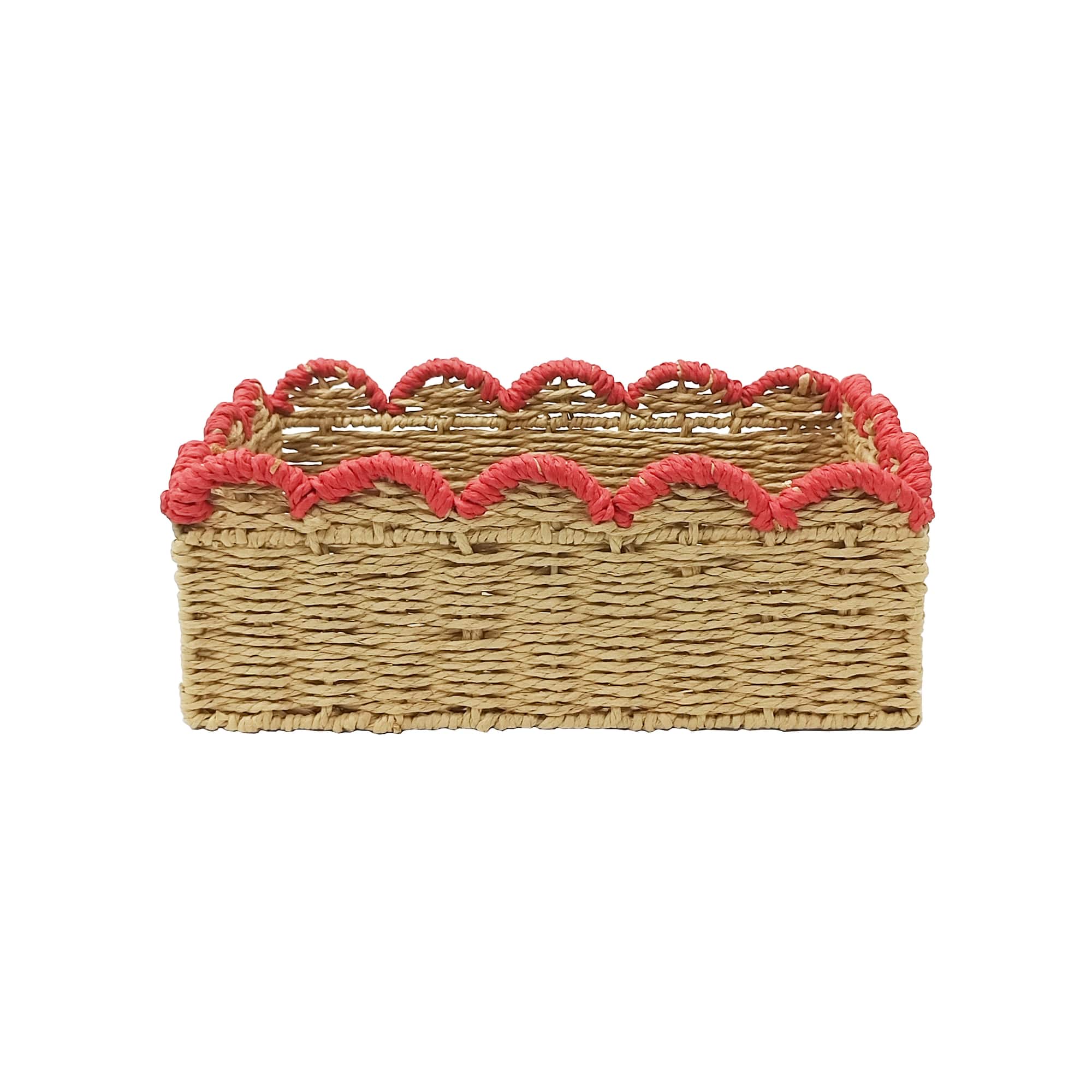 12.5" Red Scalloped Rim Basket by Celebrate It™